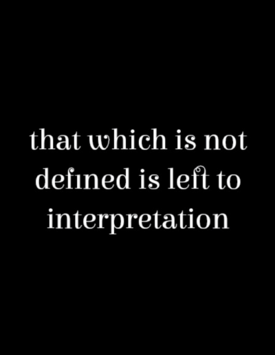 the biz organizeher™ planning system quote by auntee rik that which is not defined is left to interpretation