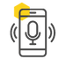 podcast mobile phone line art icon